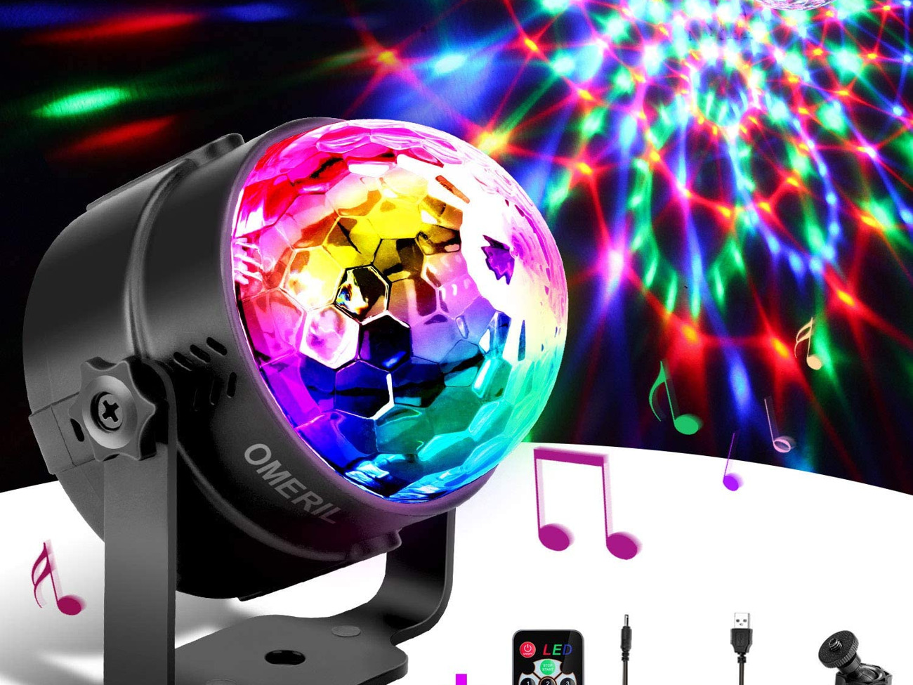 Disco ball light sound activated 