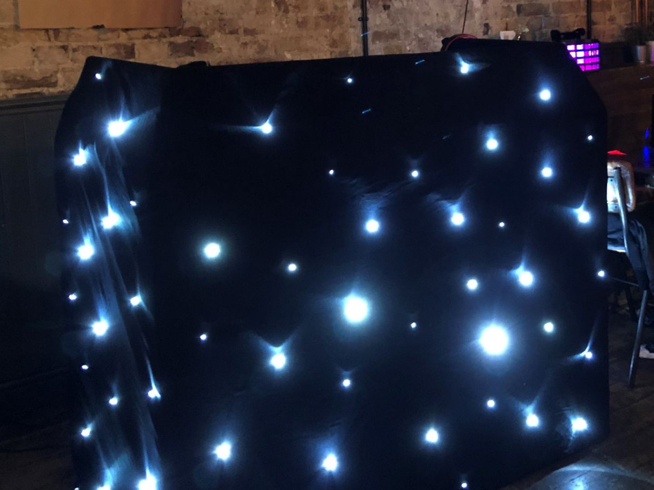 Dj booth with star cloth