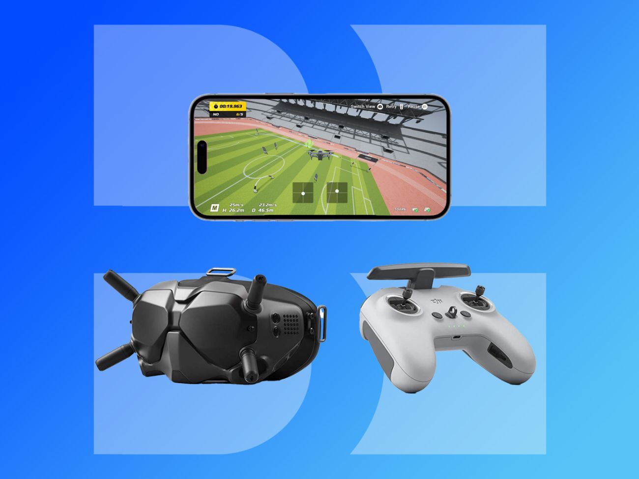 Rent DJI FPV Virtual Reality Simulator Practice Kit Goggles V2 from BH Scenes LTD Bournemouth Central for 6 19 day