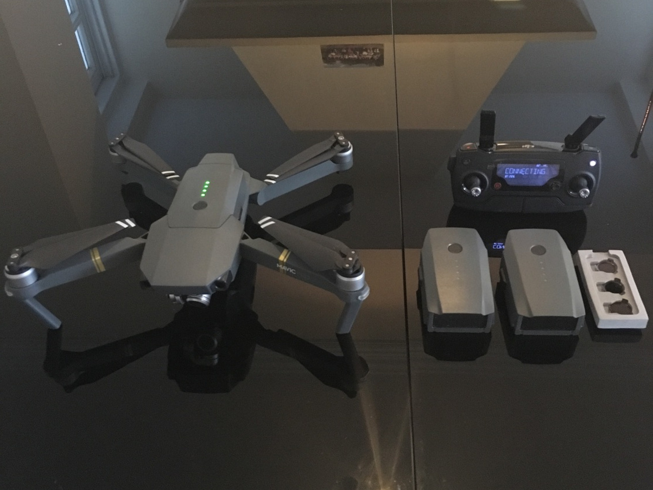 Dji mavic pro drone with 3 batteries, carry case & car charger