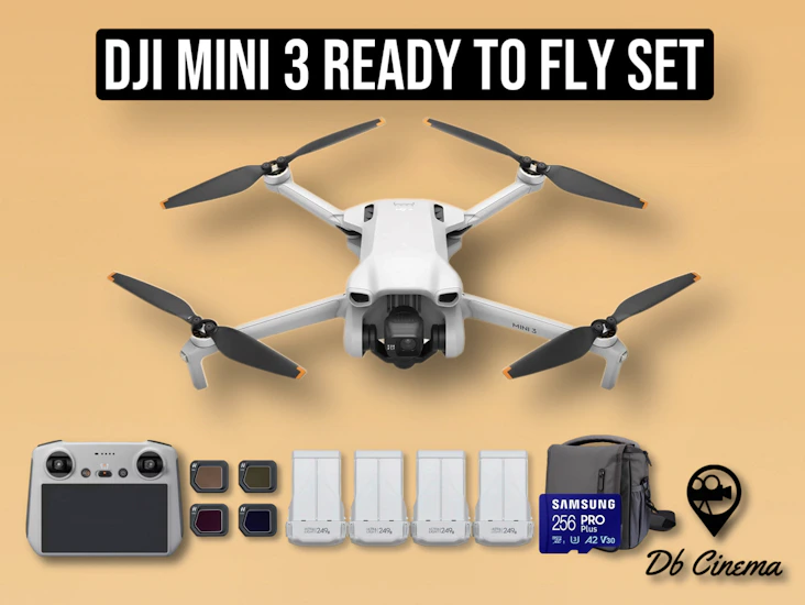 Dji mini 3 drone + fly more + rc + 4x batteries + nd