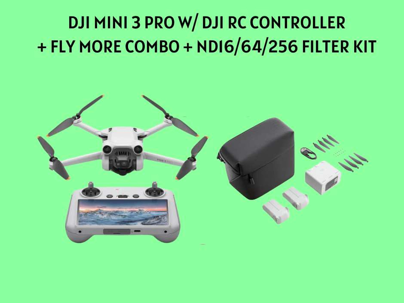 Dji mini 3 pro aerial drone w/ fly more + nd filter kit