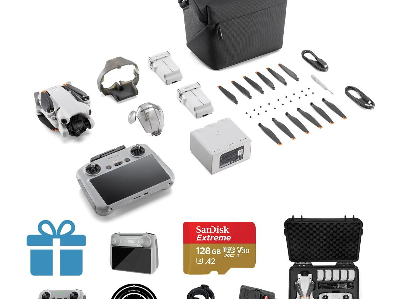Drone mini 4 pro + fly more combo + nd + extended time batteries 