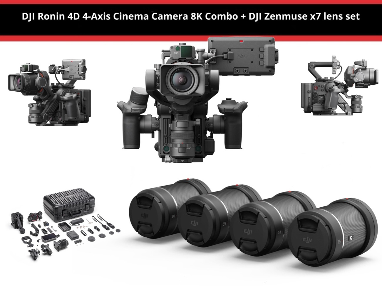Dji ronin 4d 4-axis 8k combo  + dji 16mm, 24mm, 35mm, 50mm
