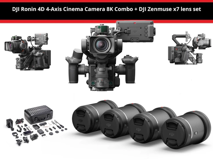 Dji ronin 4d 4-axis 8k combo + dji 16mm, 24mm, 35mm, 50mm
