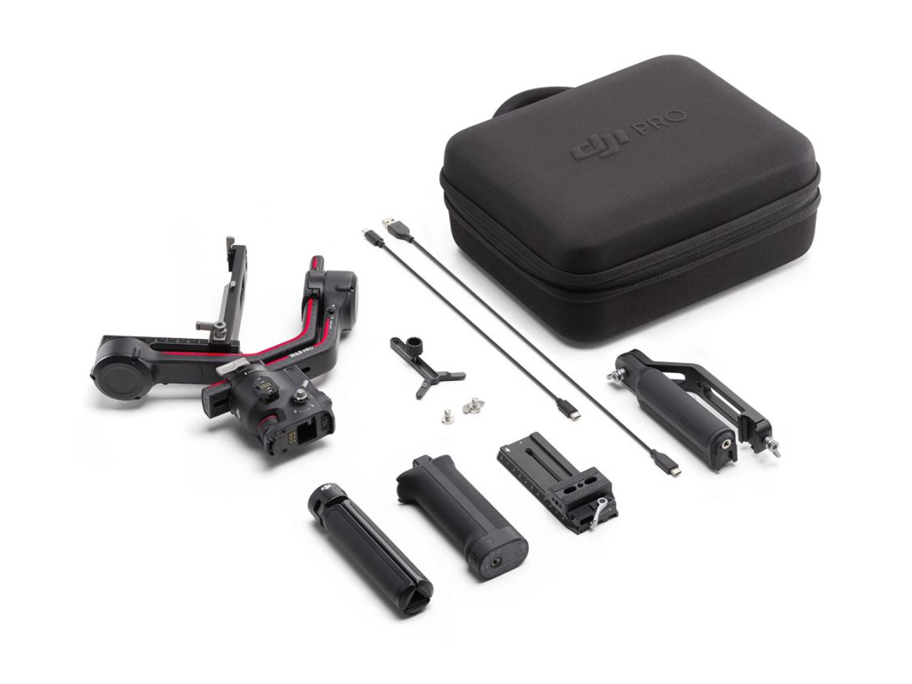 Dji rs3 pro with small rig side handles and briefcase handle