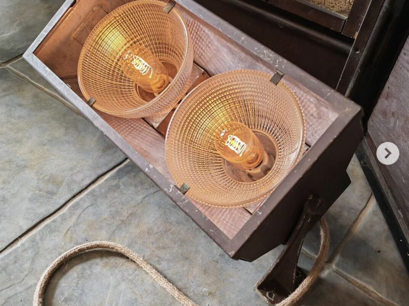 Double holophane box lights