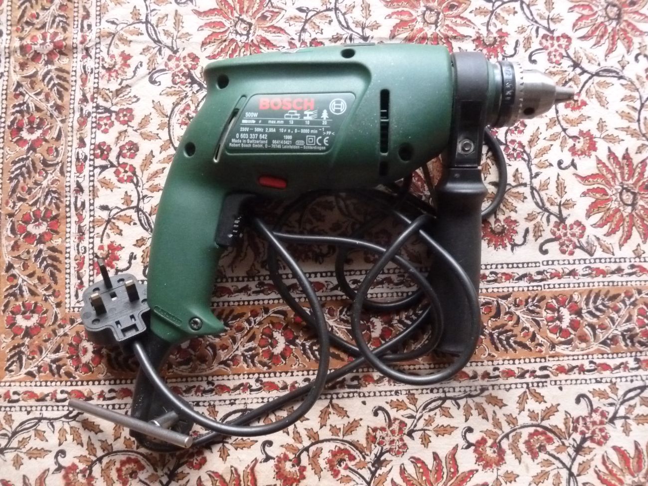 Drill, mains powered, with hammer function