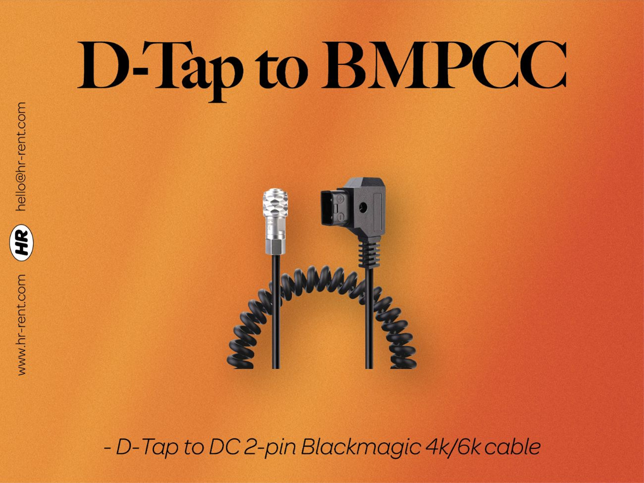 D-tap to dc 2-pins cable (for blackmagic bmpcc 4k/6k)