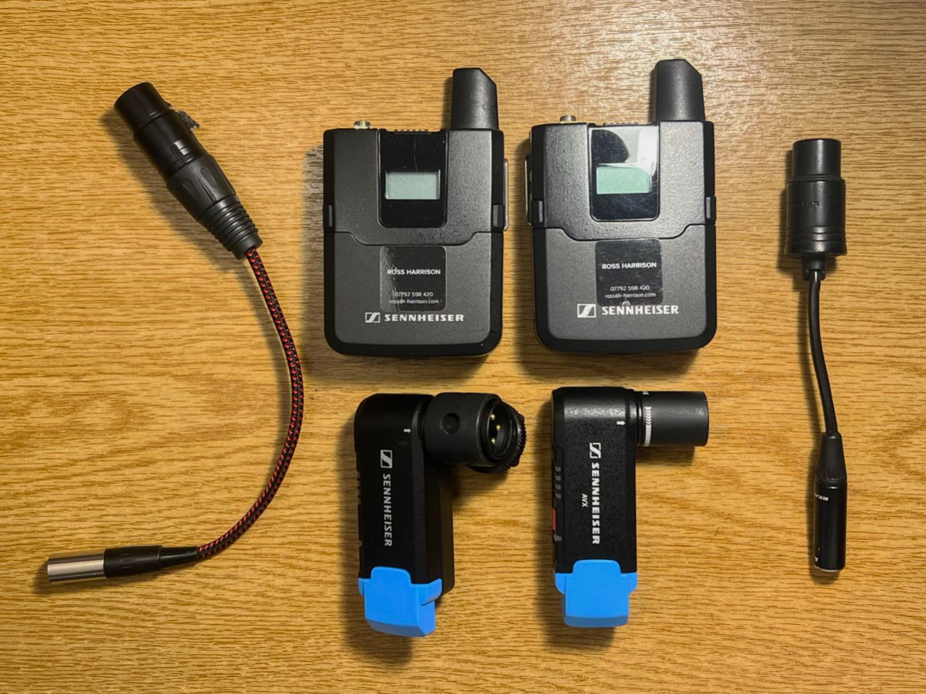 Dual sennheiser avx wireless transmitter + receiver kit
