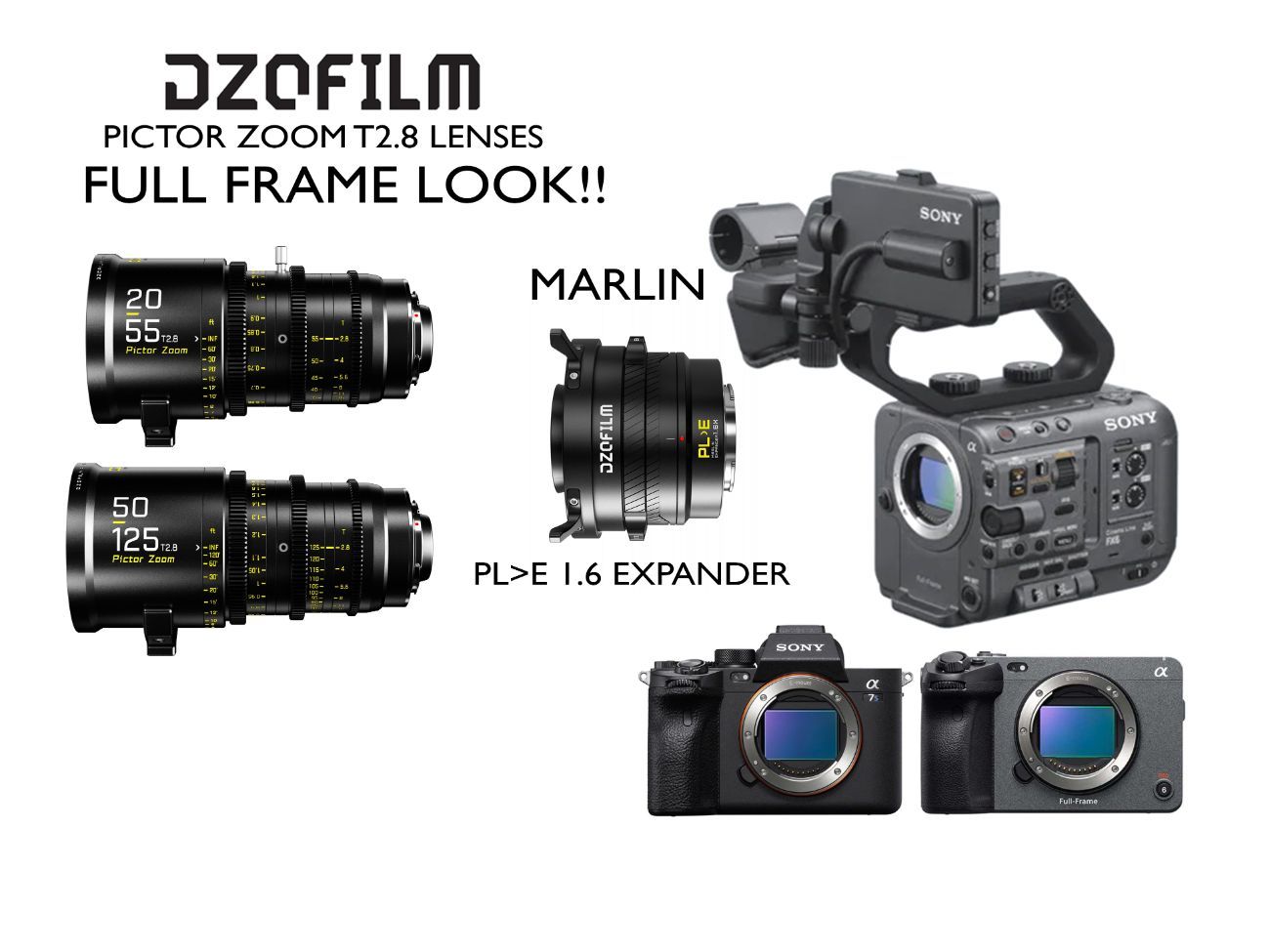 Dzofilm pictor zoom 25-55mm / 50-125mm to sony adapter 