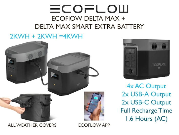 Ecoflow delta max 2000wh / 4000wh power battery bank