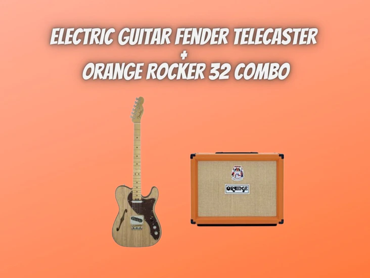 Electric guitar fender telecaster + orange rocker 32 combo