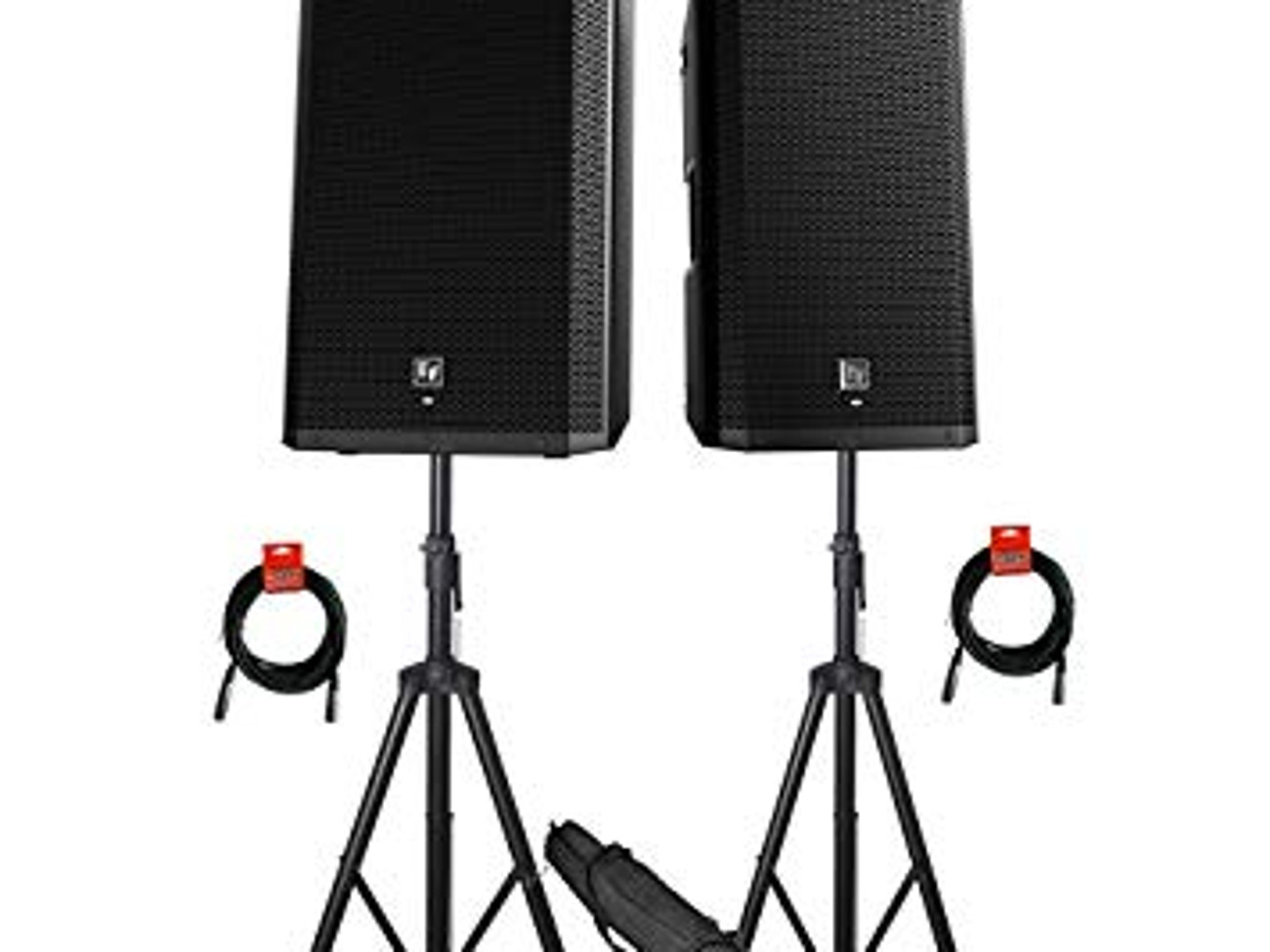 2x electro-voice zlx-15p 15'' powered + stands + bag