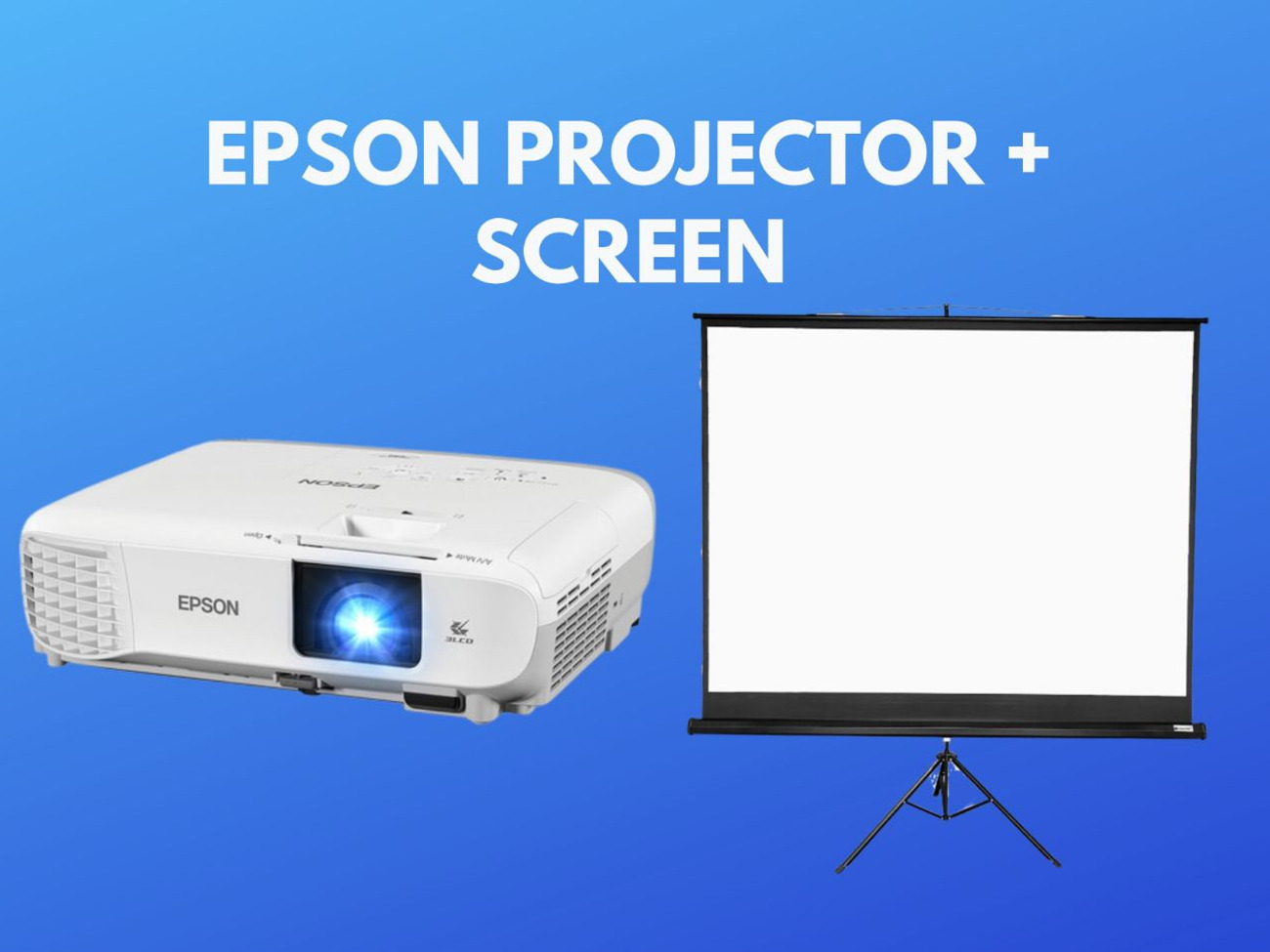 Epson projector 3500 lumens + screen