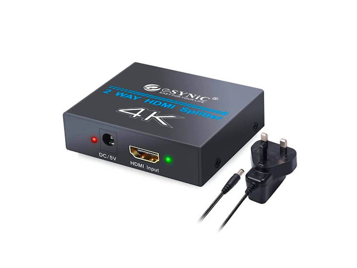 Esynic 2 way hdmi splitter ultra hd 4k x 2k hdmi amplifier