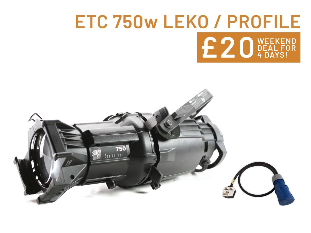 Etc source 4 profile lamp 3200k + dimmer & power cable