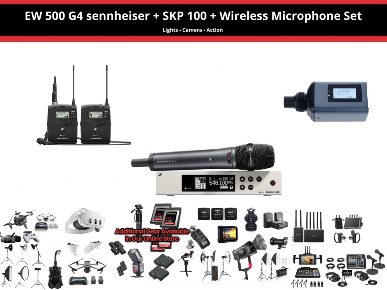 Ew 500 g4 sennheiser + skp 100 + wireless microphone set