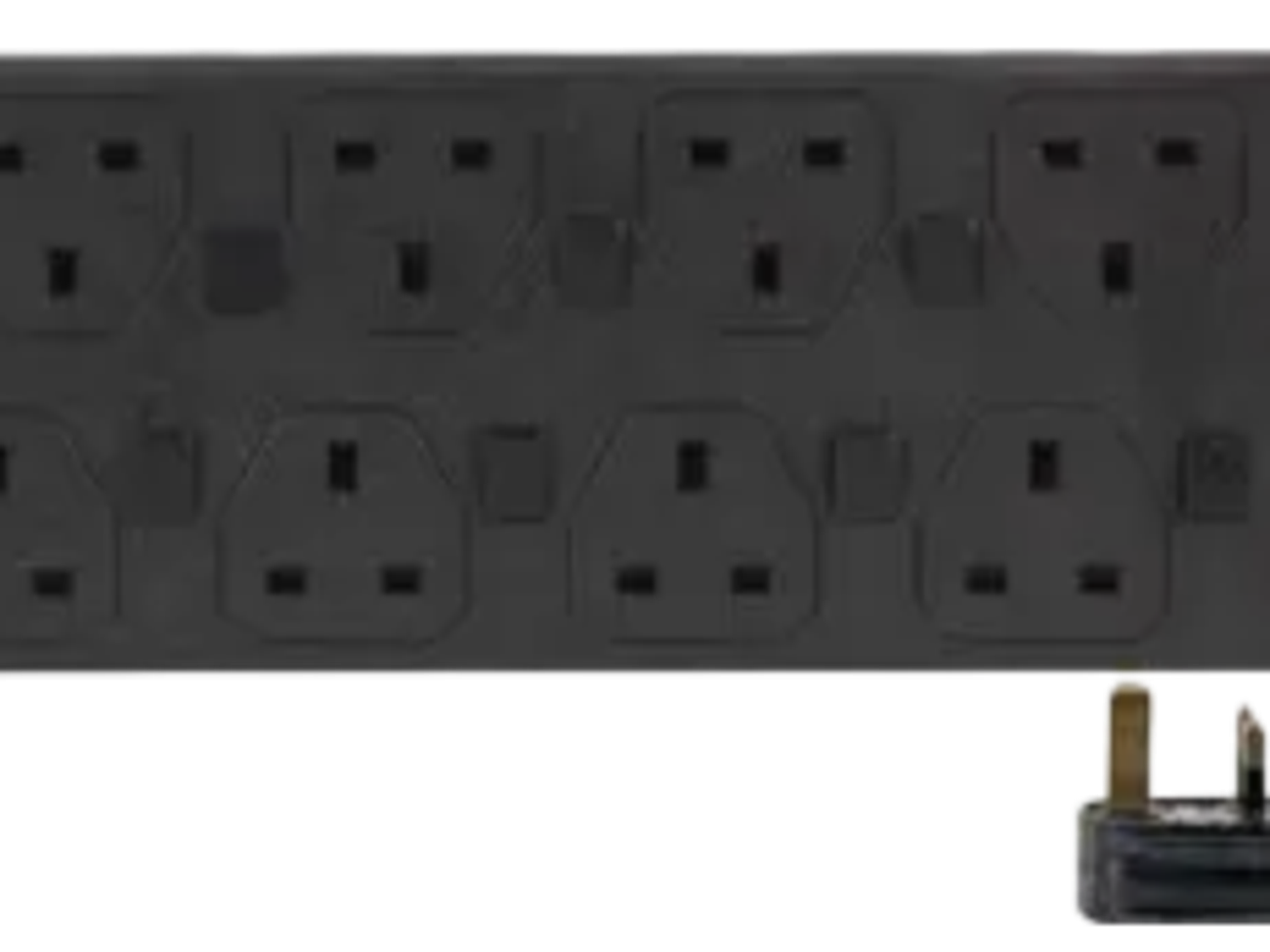 Extension lead 8 gang black 3m switched