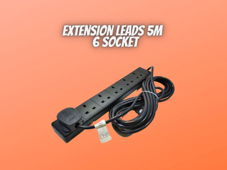 Extension leads 5m - 6 socket