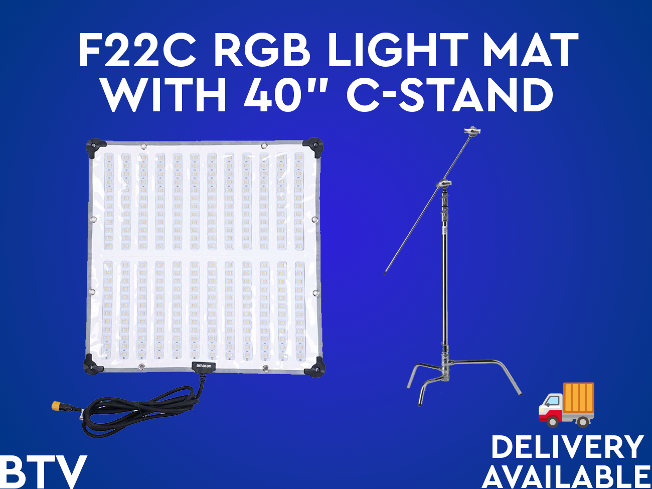 F22c rgb light mat 2x2 + c-stand || litemat / aladdin / skypanel alternative