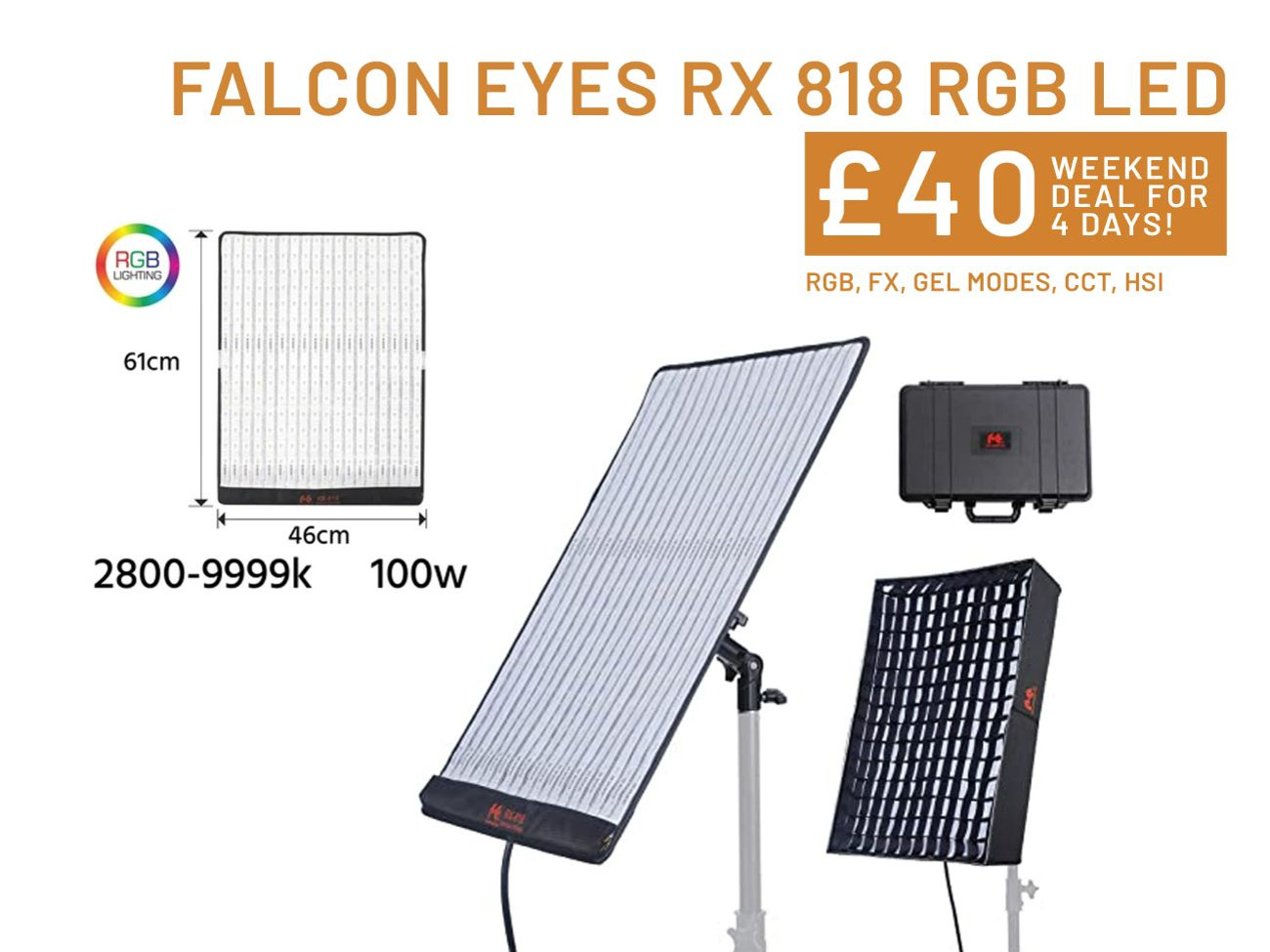 Falcon eyes rx818 rgb litemat / flex light rgb, cct