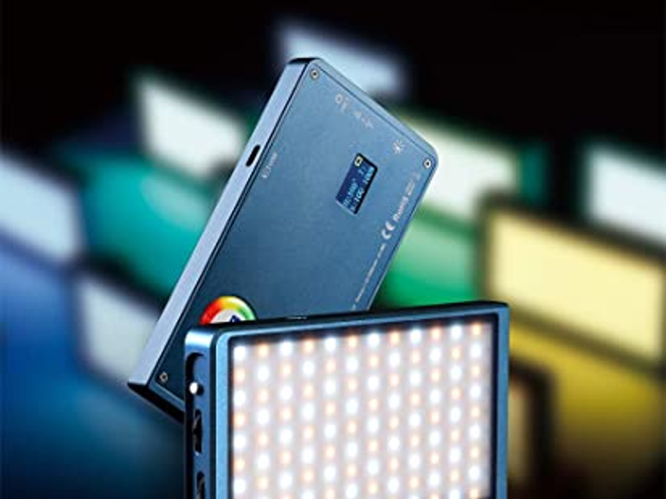 Falconeyes f7 rgb light with softbox and honeycomb grid
