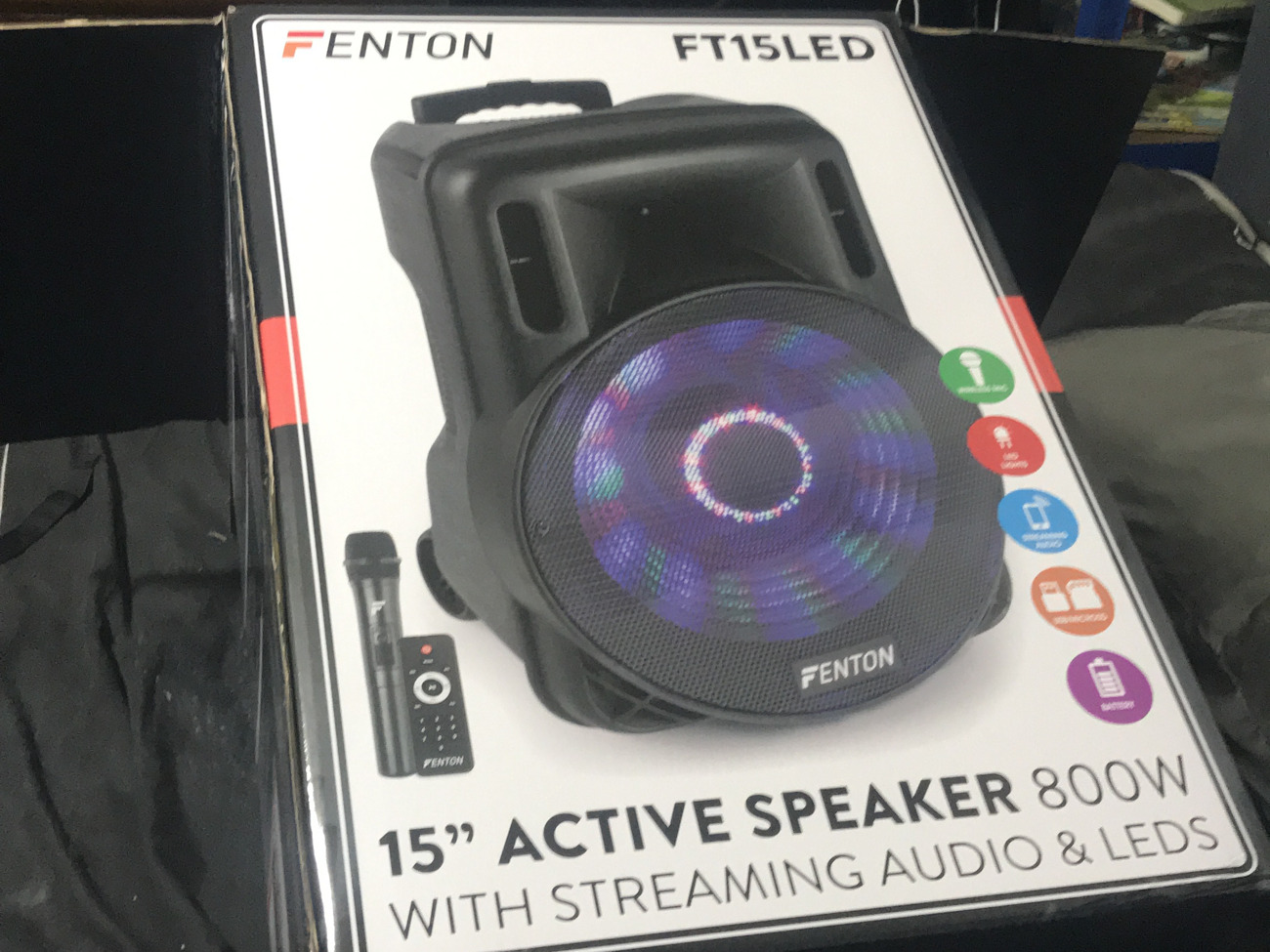 Fenton ft15 led portable speaker
