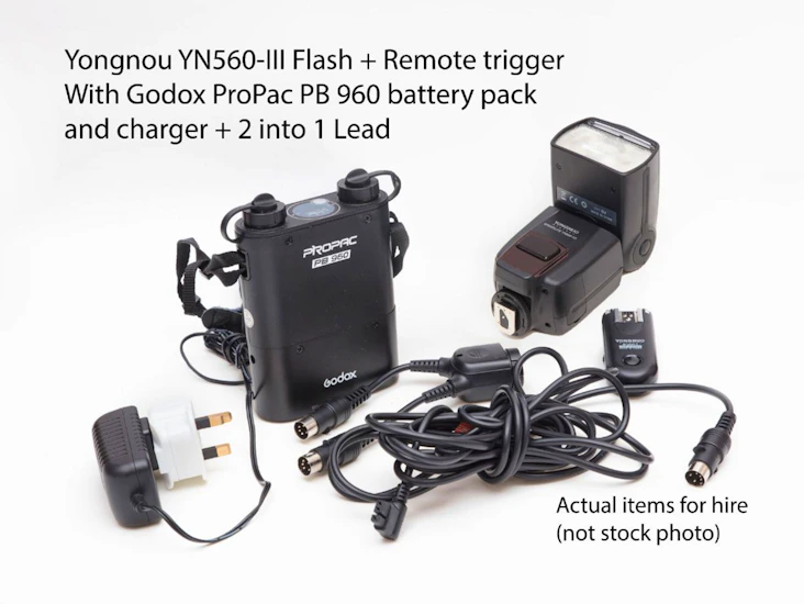 Flash kit yn 560-iii plus godox battery pack