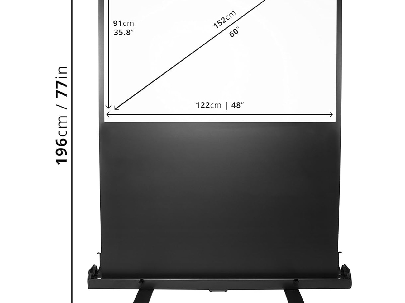 Floor projector screen 60” 