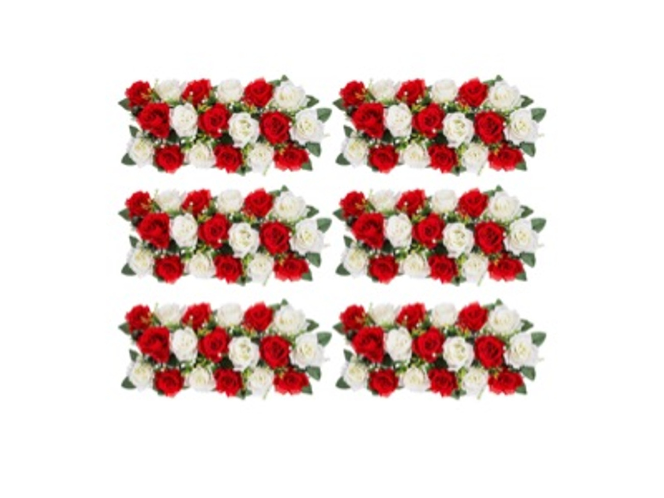Flowers wedding centerpieces flowers 6 pcs red & white