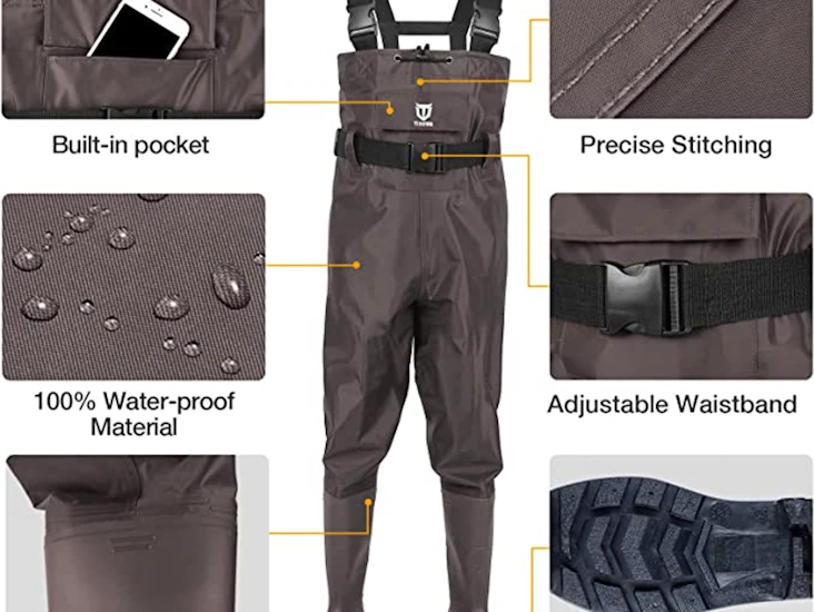 Fly fishing chest waders size 5 shoes men/ 7 women