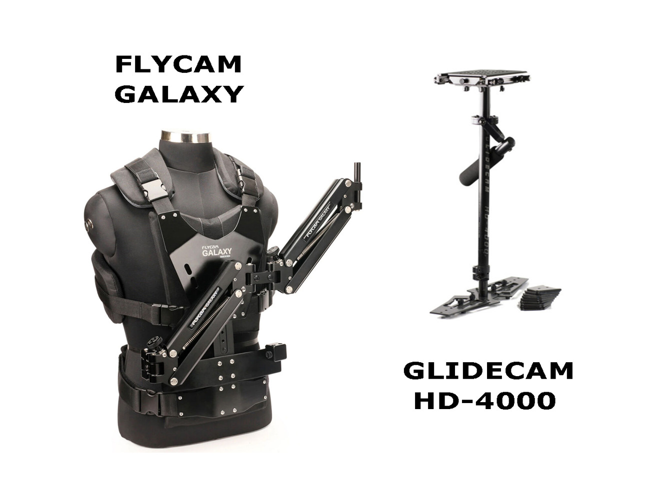 Flycam galaxy arm and vest stabilizer with glidecam hd-4000