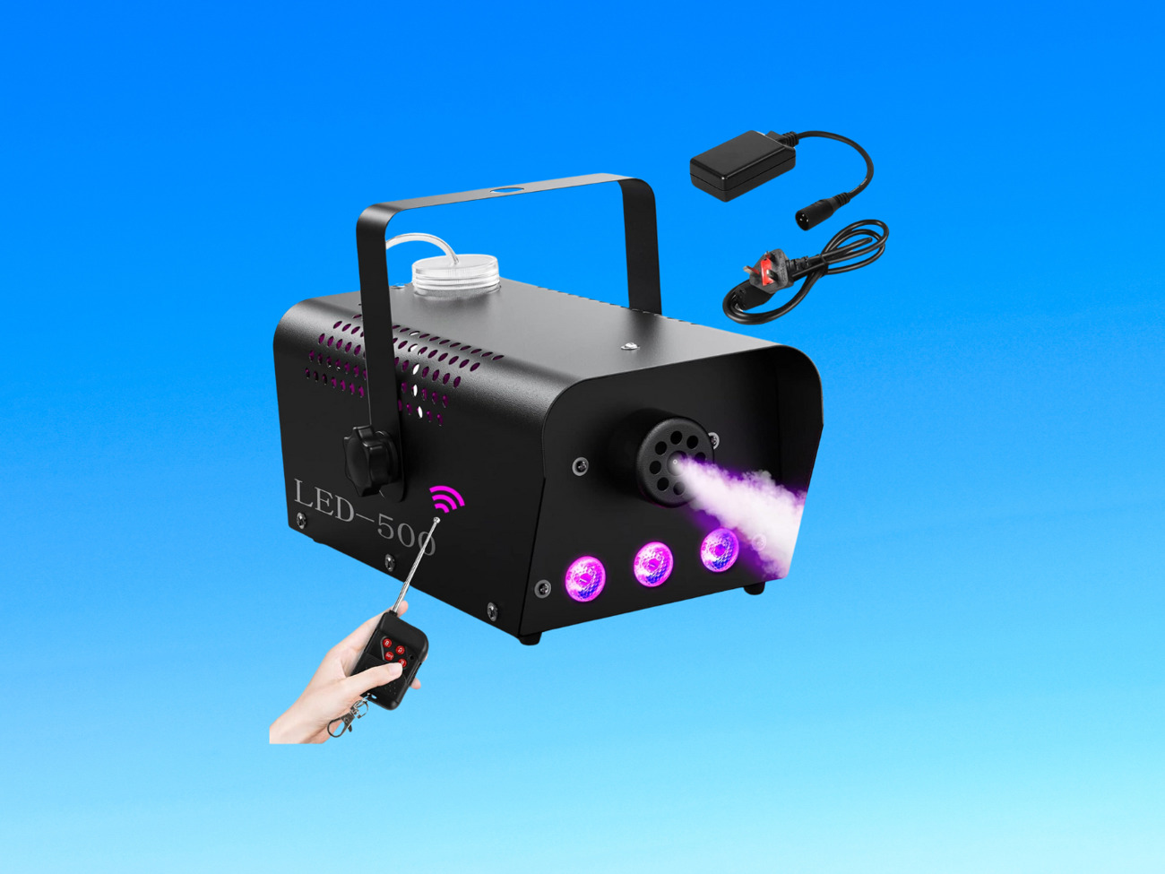 Fog machine, smoke machine with wireless remote control