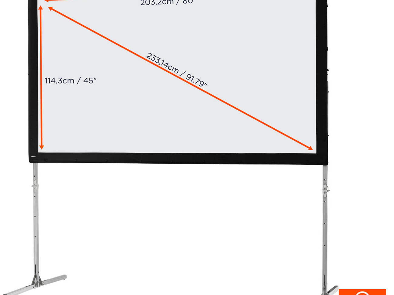 Folding projector screen - 2m x 1.14m