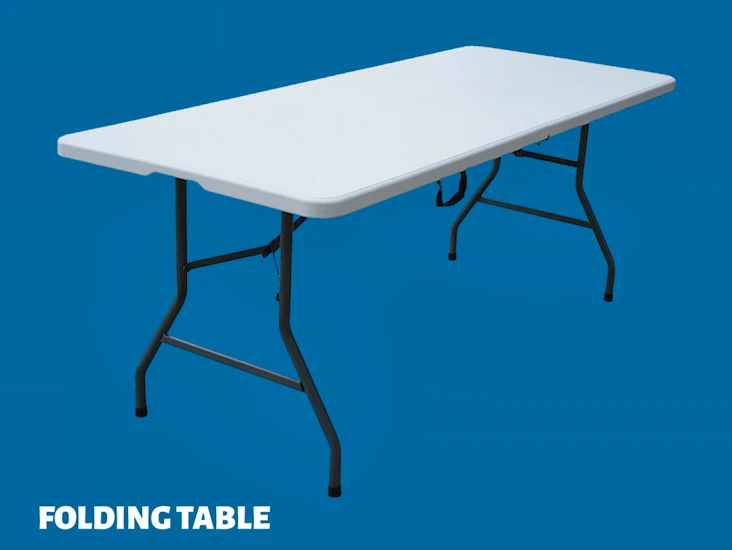 Folding trestle table