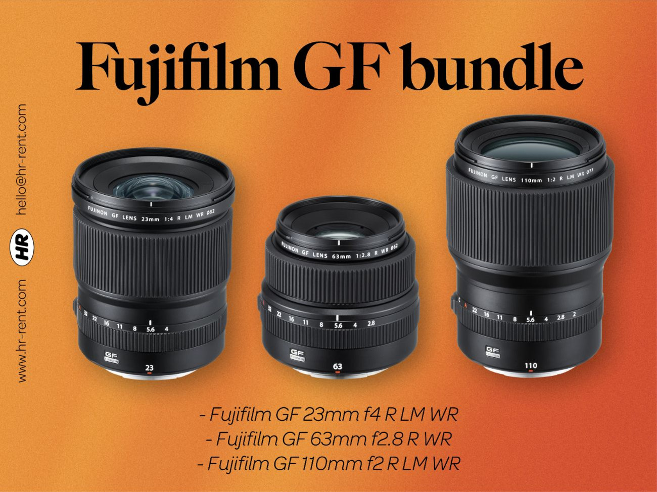 Fuji fujifilm gf 23mm + 63mm + 110mm lens (fujifilm gfx)