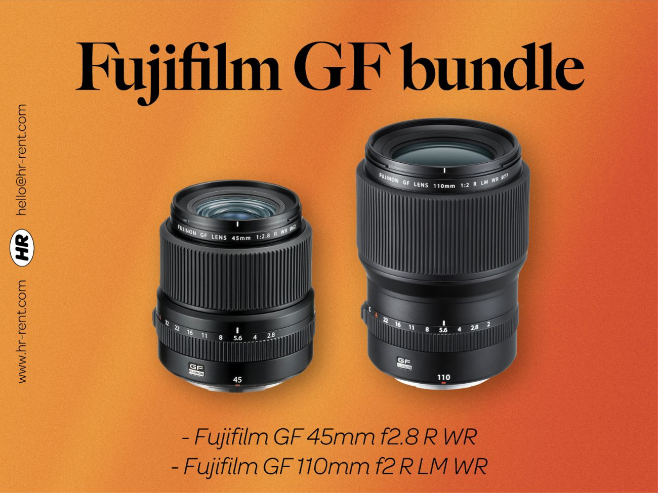 Fuji fujifilm gf 45mm f2.8 + 110mm f2 lens (fujifilm gfx)