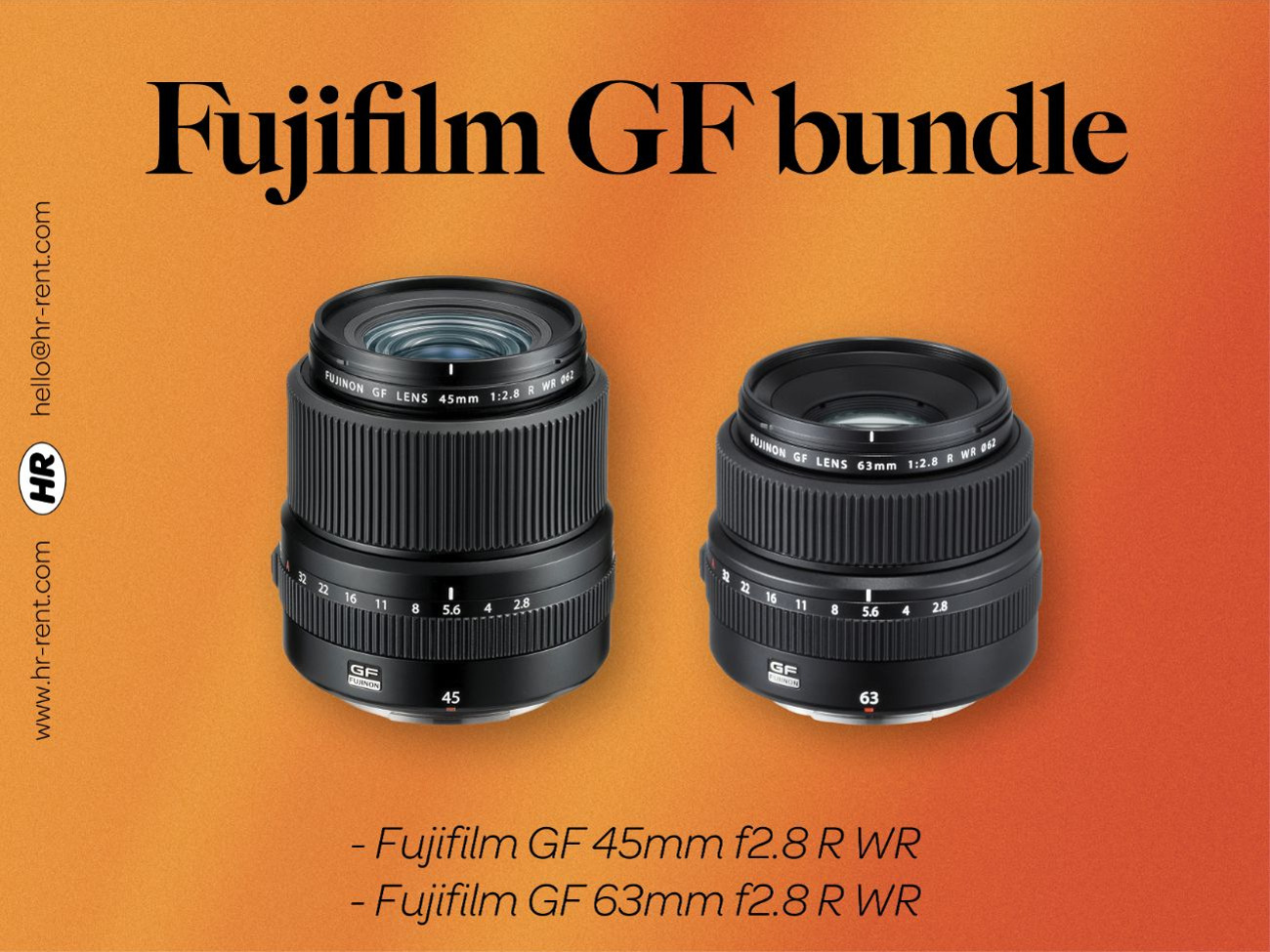 Fuji fujifilm gf 45mm f2.8 + 63mm f2.8 lens (fujifilm gfx)