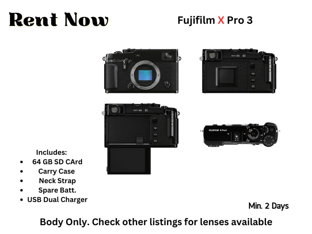 Fujifilm x pro 3 black body