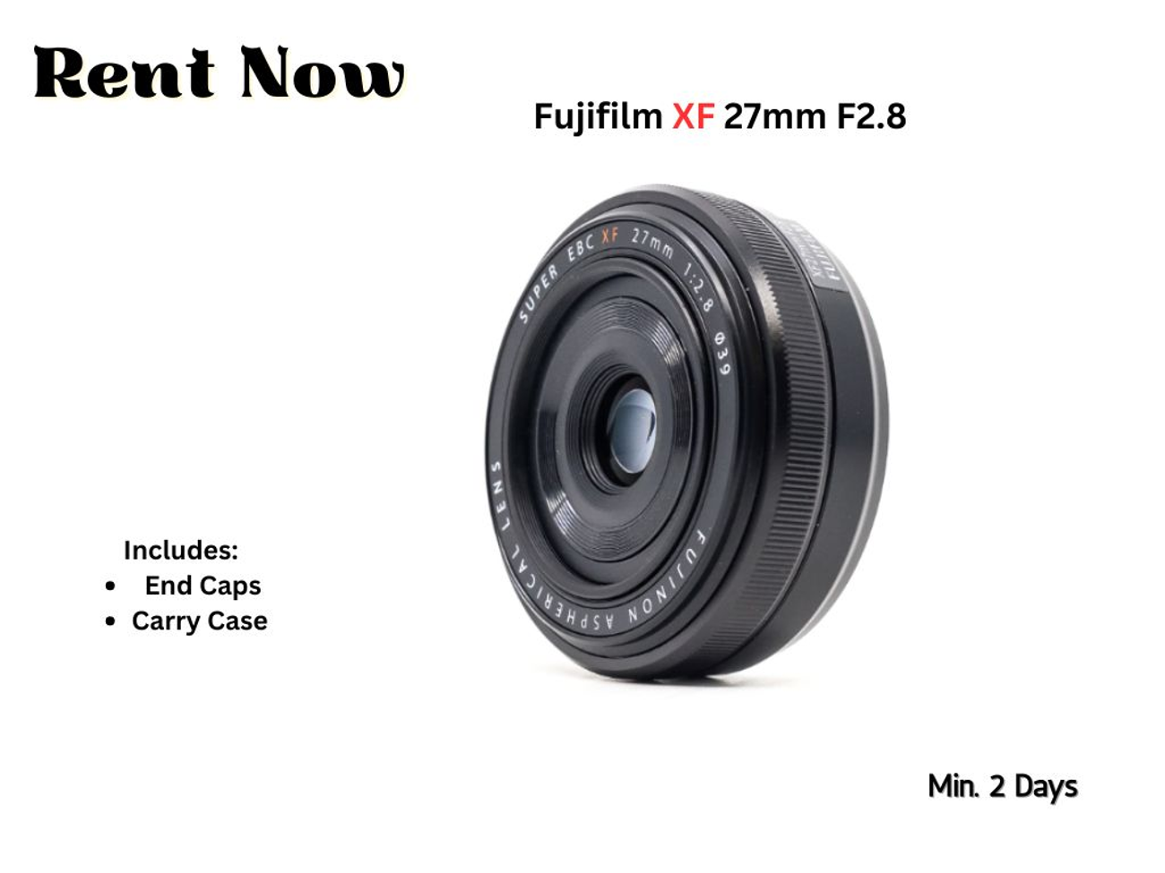 Fujifilm xf 27mm f 2.8 pancake lens