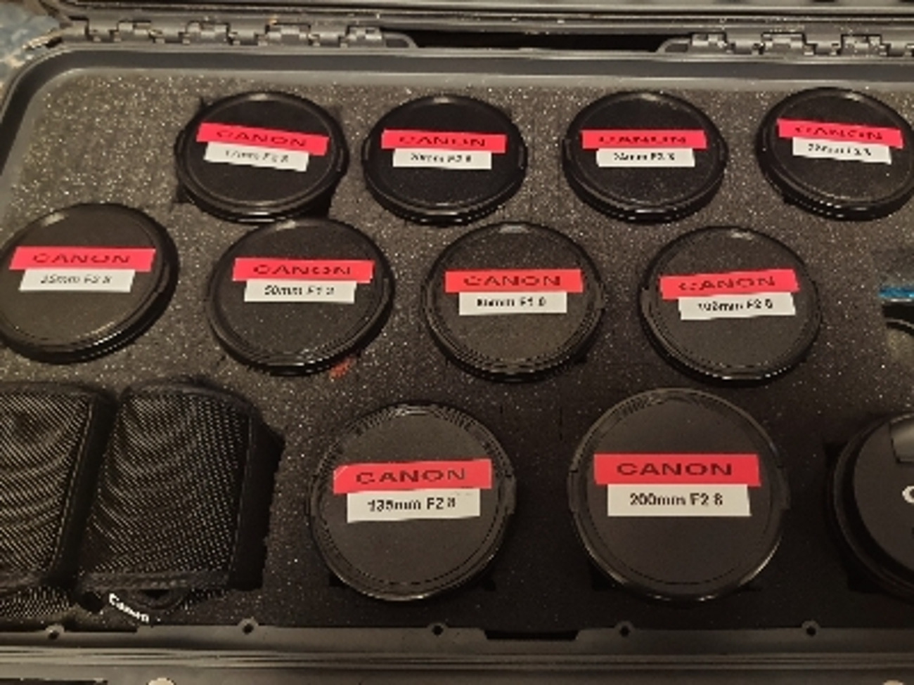 Full set of canon fd lenses cine modified 