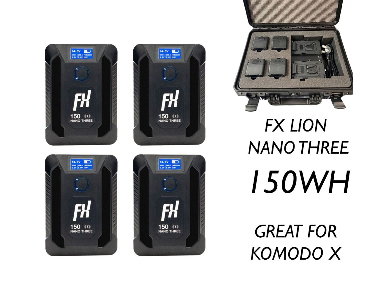 Fxlion nano 3 150wh v mount / lock battery (komodo x)