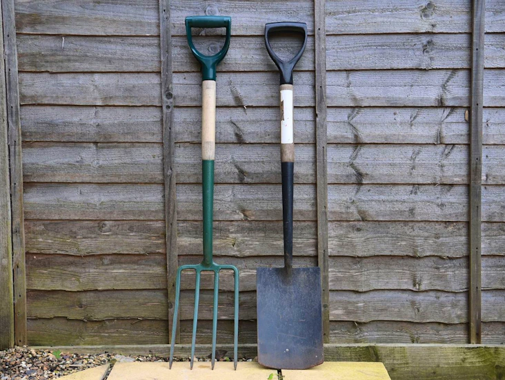 Garden spade & fork