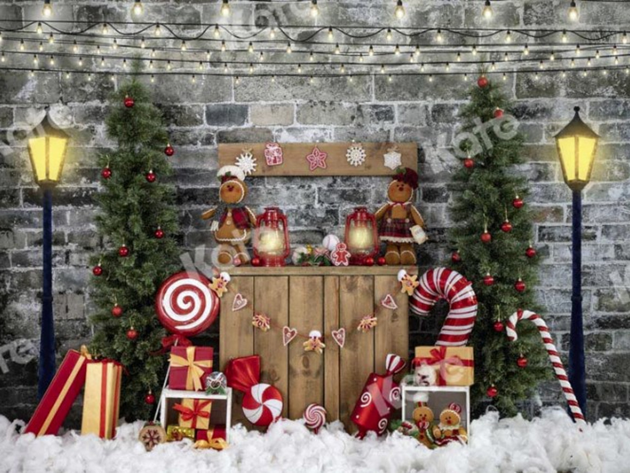 Gingerbreak christmas backdrop
