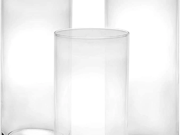 Glass candle cylinders - set of 3