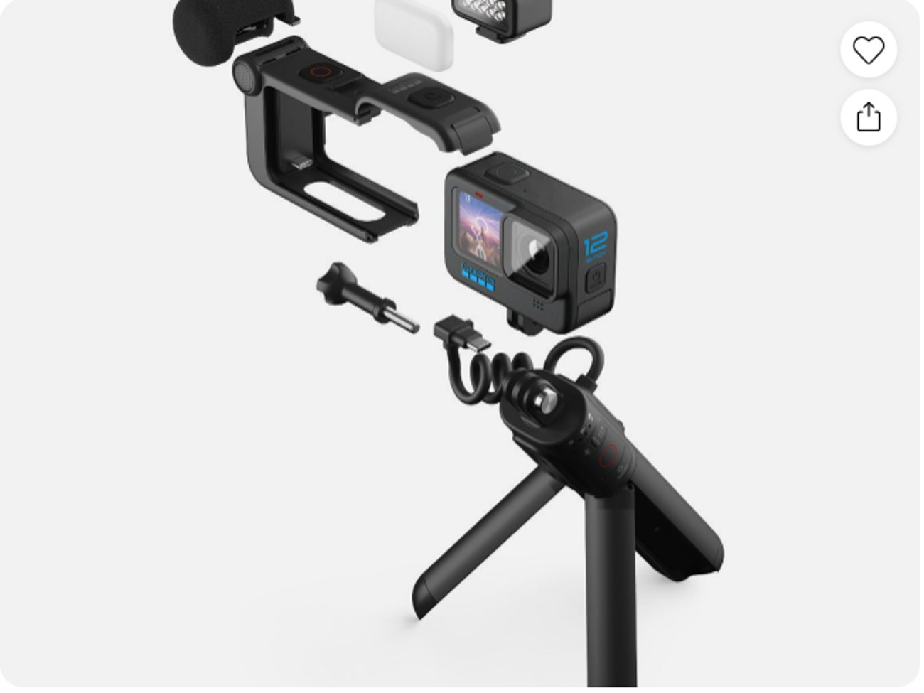 Go pro hero 12 black - creator edition + gopro max lens mod 2.0