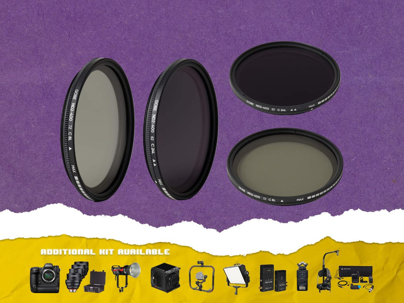 Gobe variable nd2-400 filter bundle of two 62mm and 72mm 