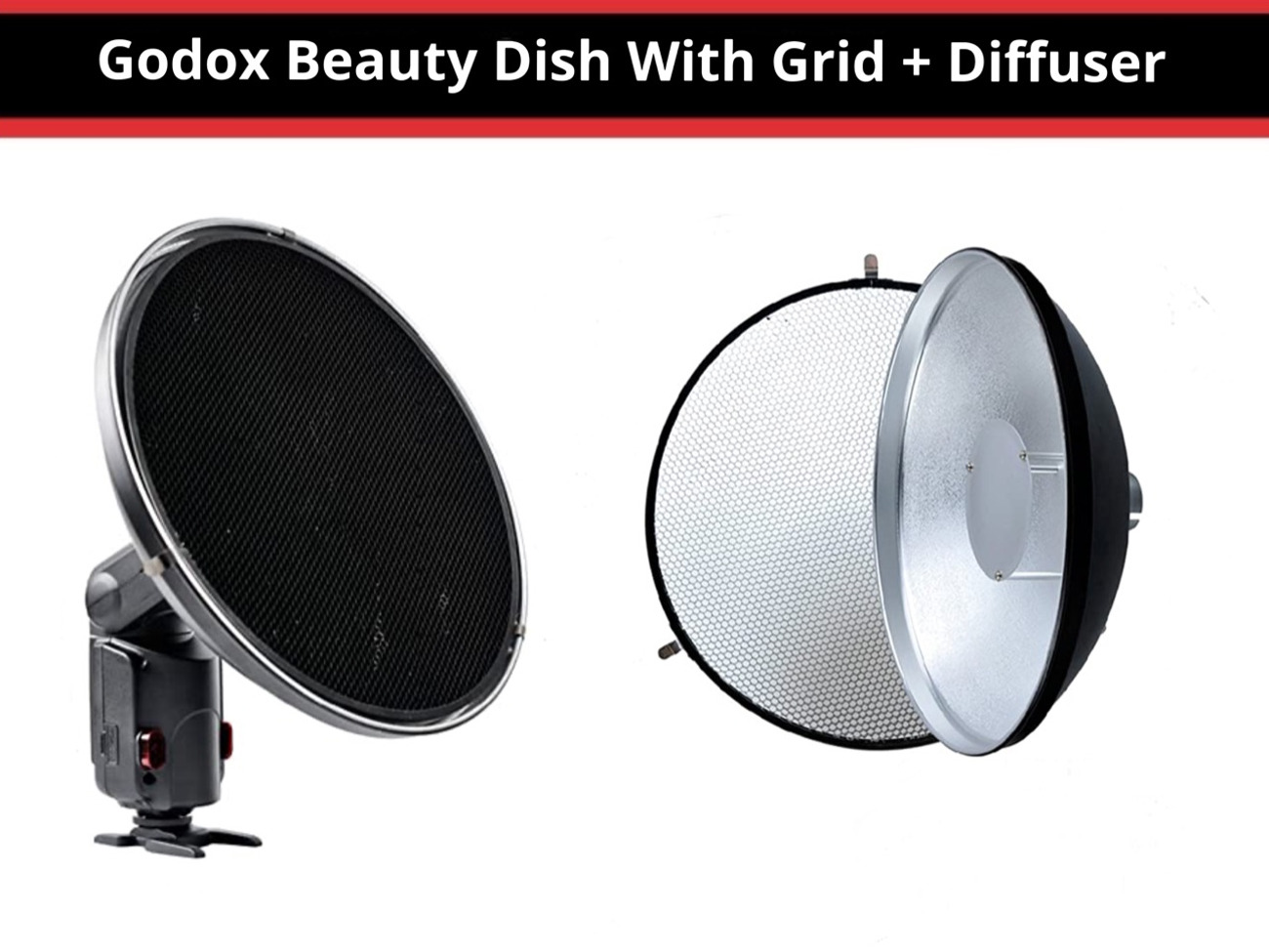 Godox beauty dish + grid & diffuser 