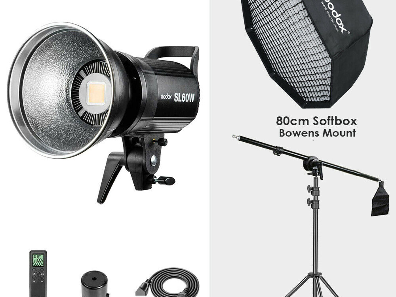 Godox sl-60w 5600k led continuous light 80cm softbox 